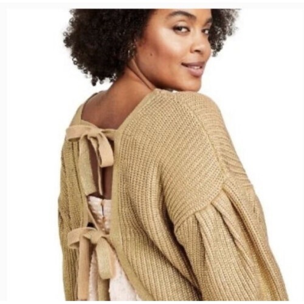 Kika Vargas x Target Metallic Gold‎ Back Tie Limited Edition Sweater Women's | L - Picture 15 of 15
